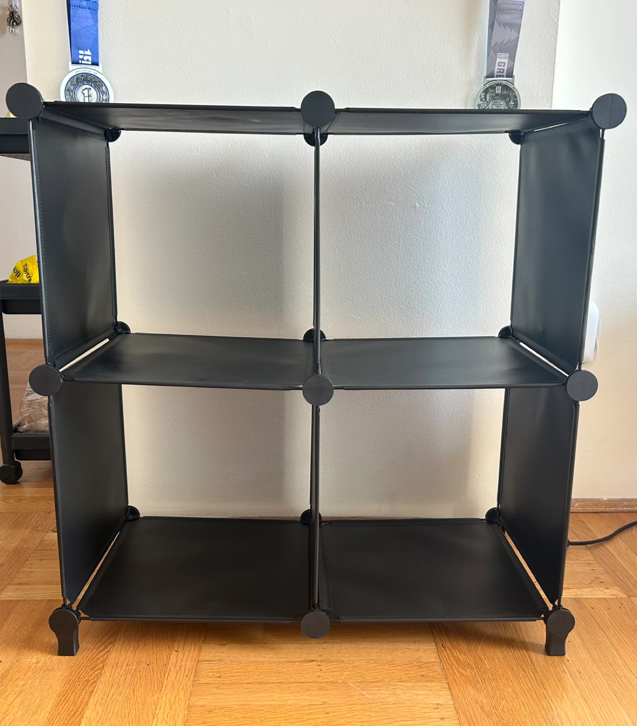 Black Cube Storage Shelf Unit