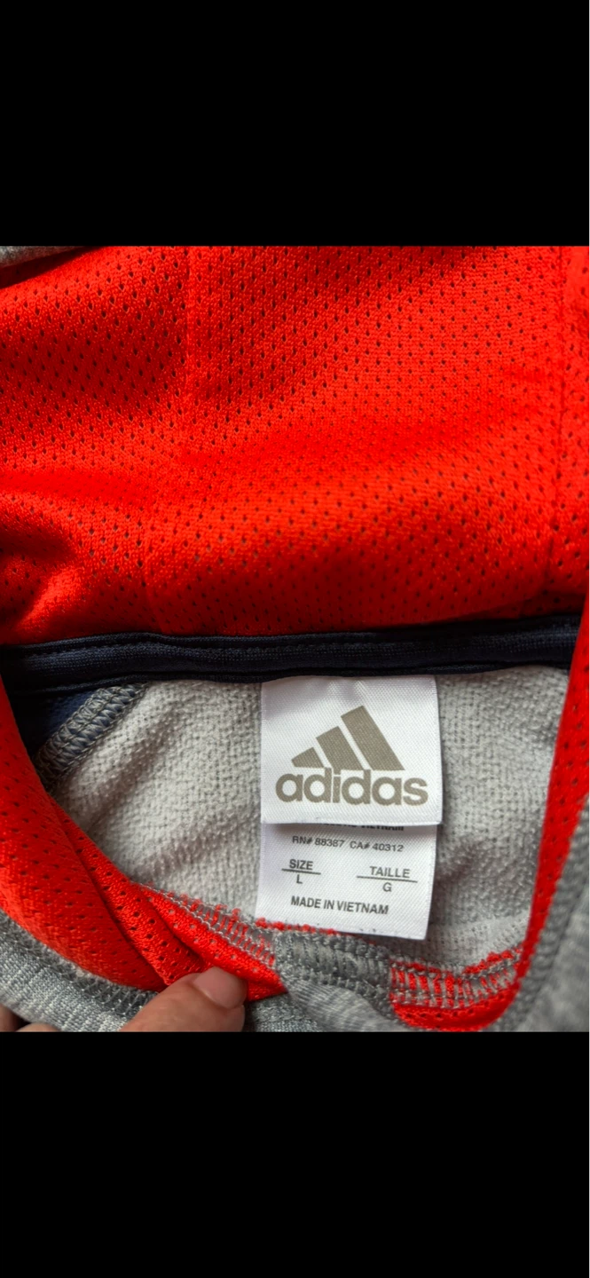 Adidas Hoodie Grey Orange Navy Size G - photo 3