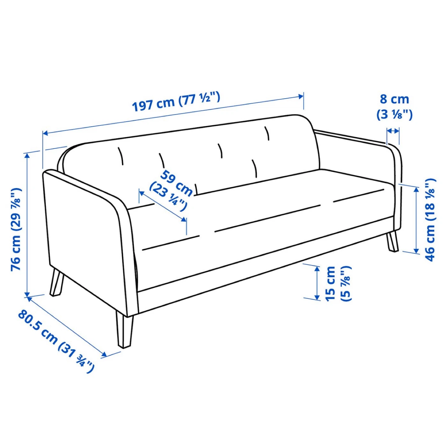 IKEA LINANÄS Sofa - Vissle Dark Gray - photo 2