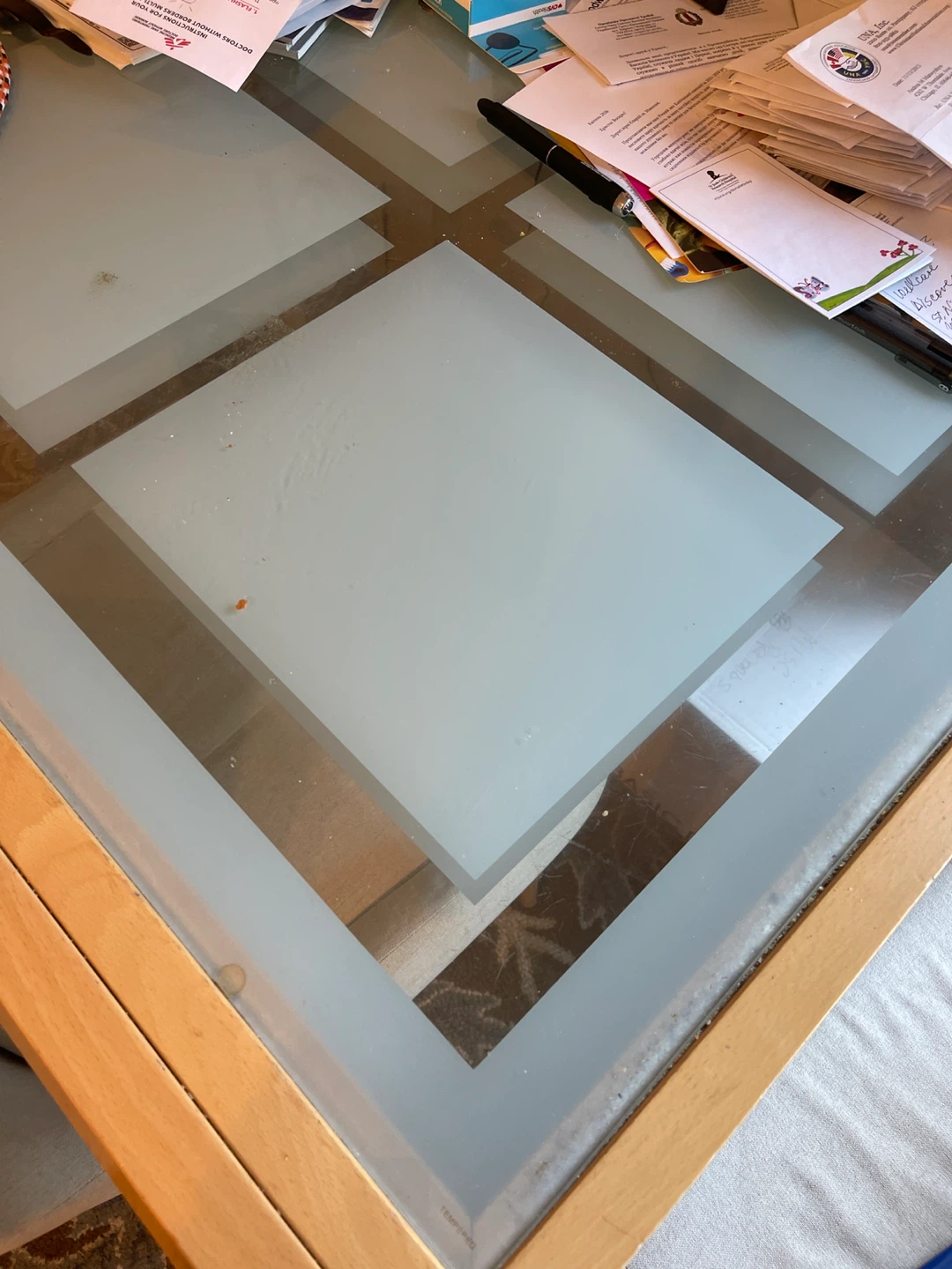 Modern Glass Top Dining Table with Wooden Frame - photo 3