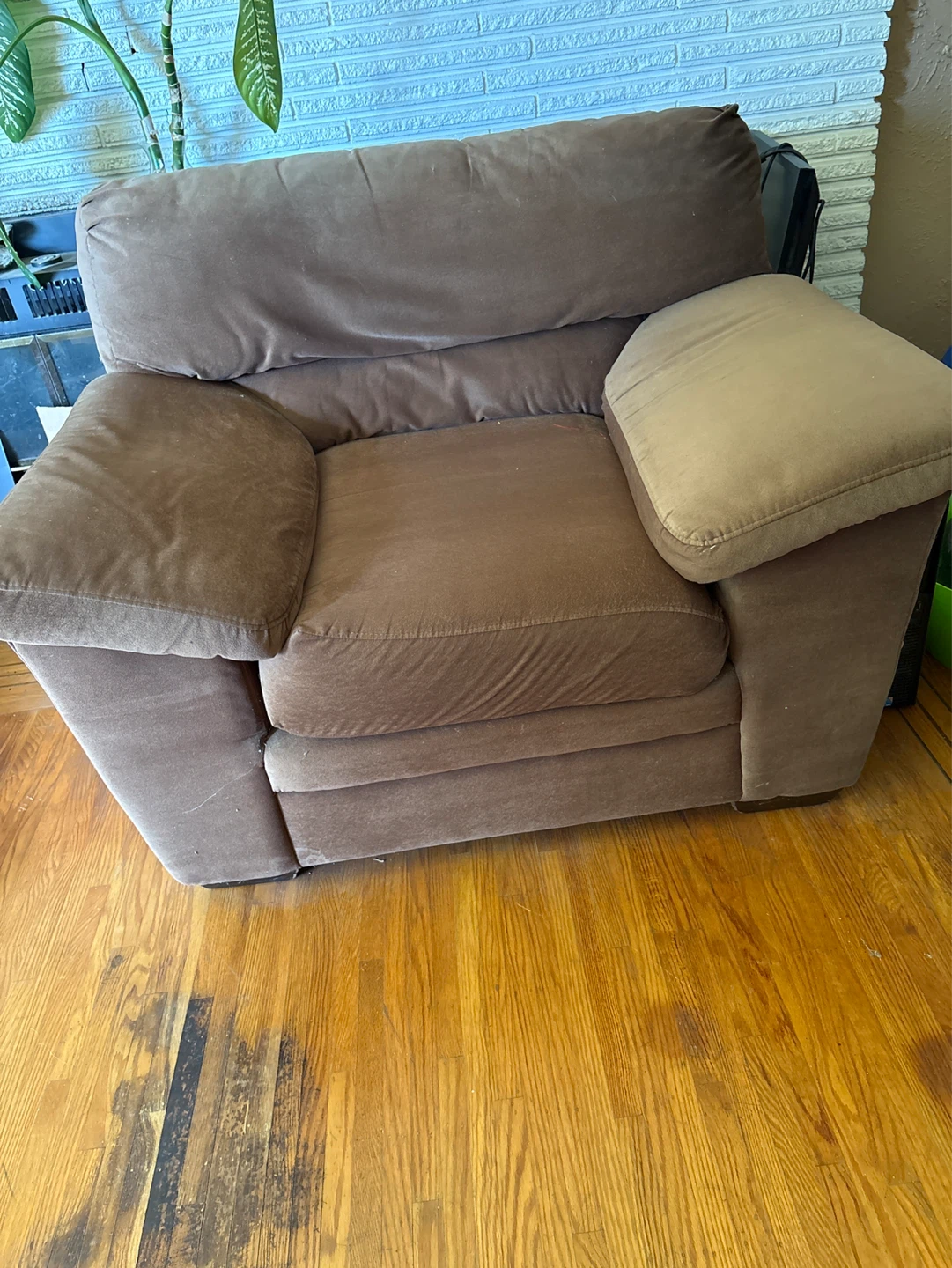 Brown Suede Accent Chair