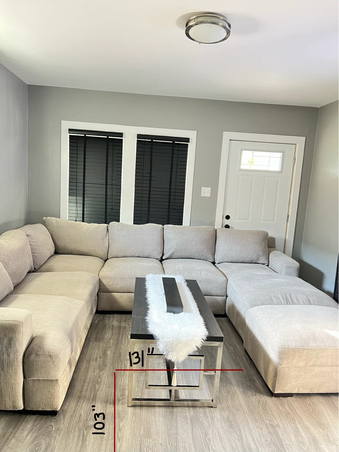Large U Shape Sectional Sofa With Ottoman