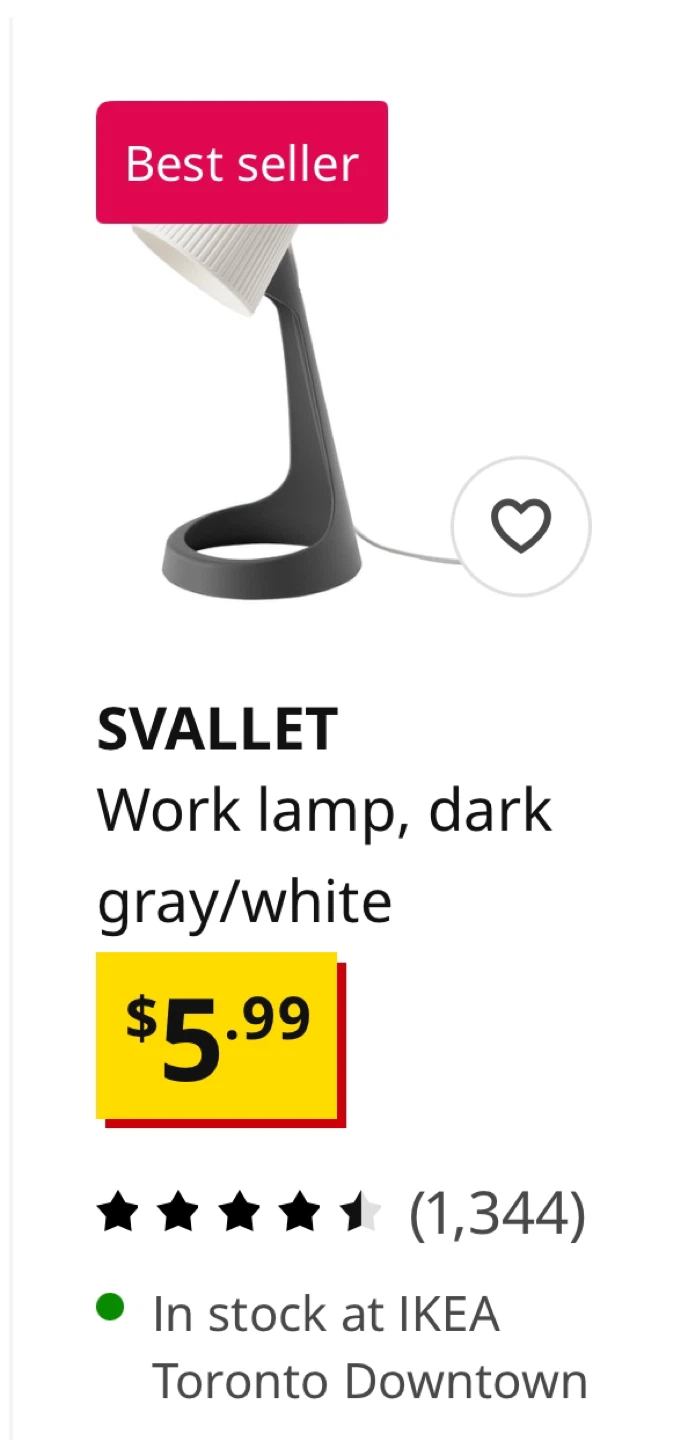 Free 1 bulb, 2 IKEA SVALLET Work Lamp