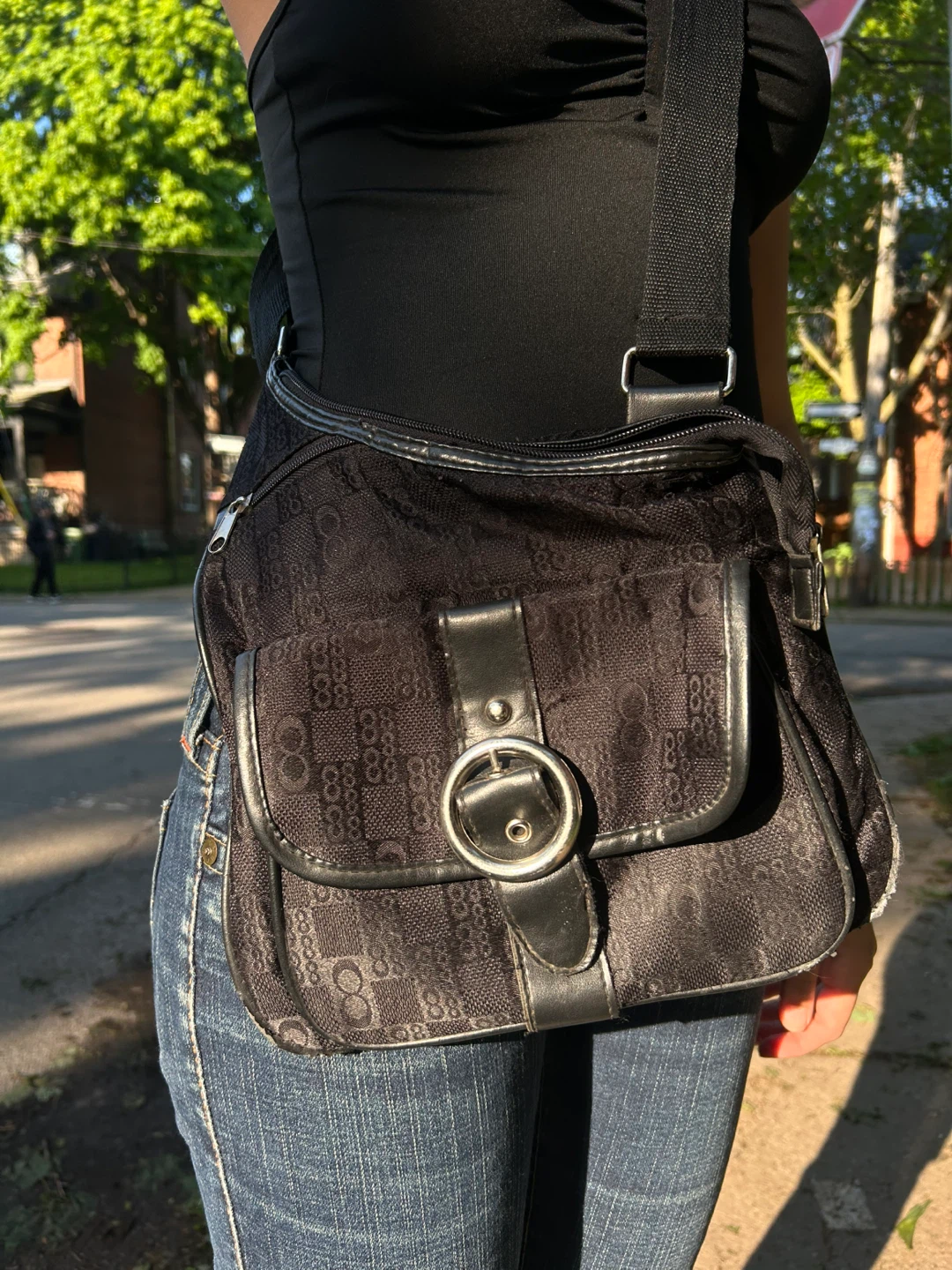 Black Shoulder Bag coach monogram
