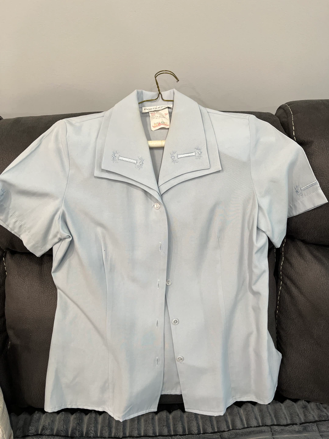 PORTABELLA Women's Short Sleeve Blouse - Light Blue - photo 2