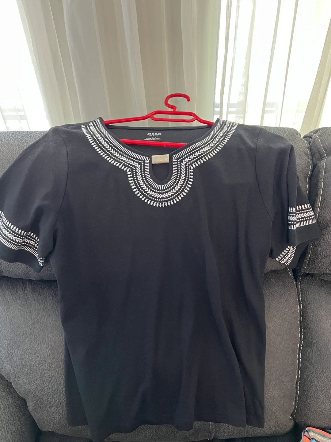 Black Alia Embellished T-Shirt