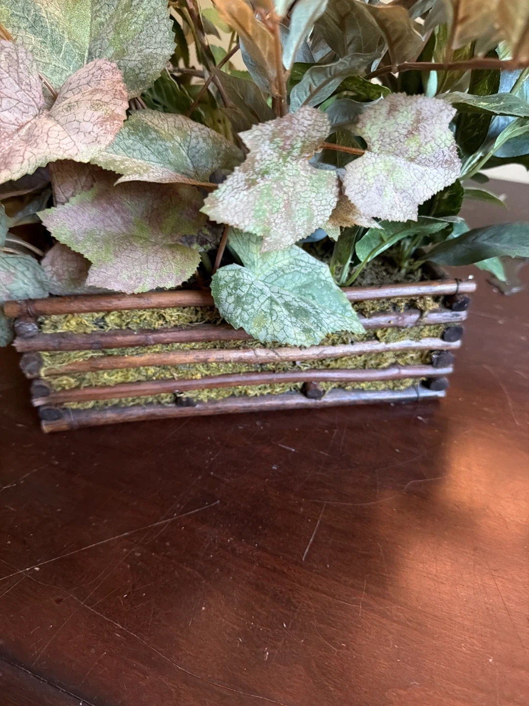 Artificial Plant Arrangement in Wooden Pot - photo 2