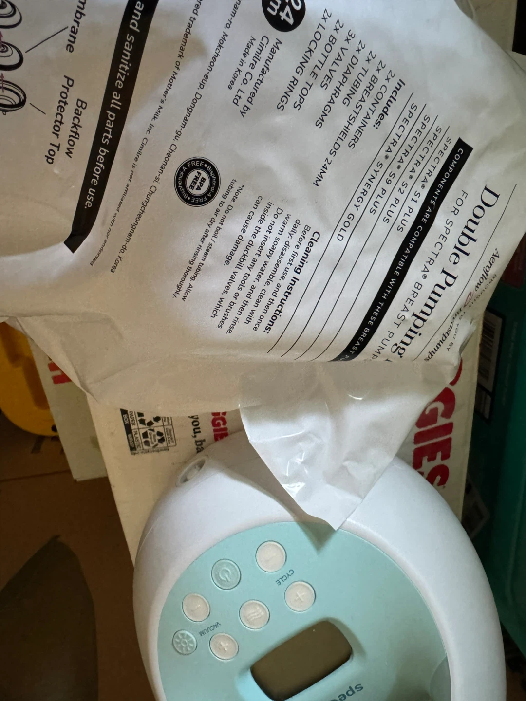 Breast pump with extra flanges to insert
