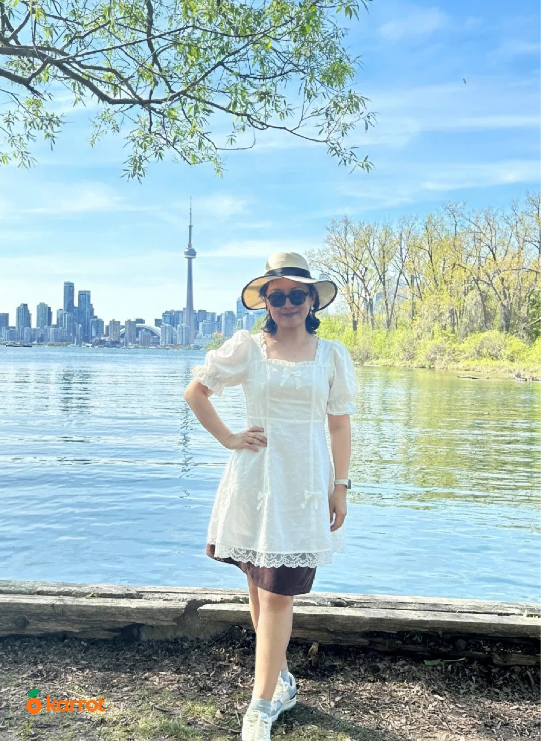 White Puff Sleeve Dress with Bows - photo 2