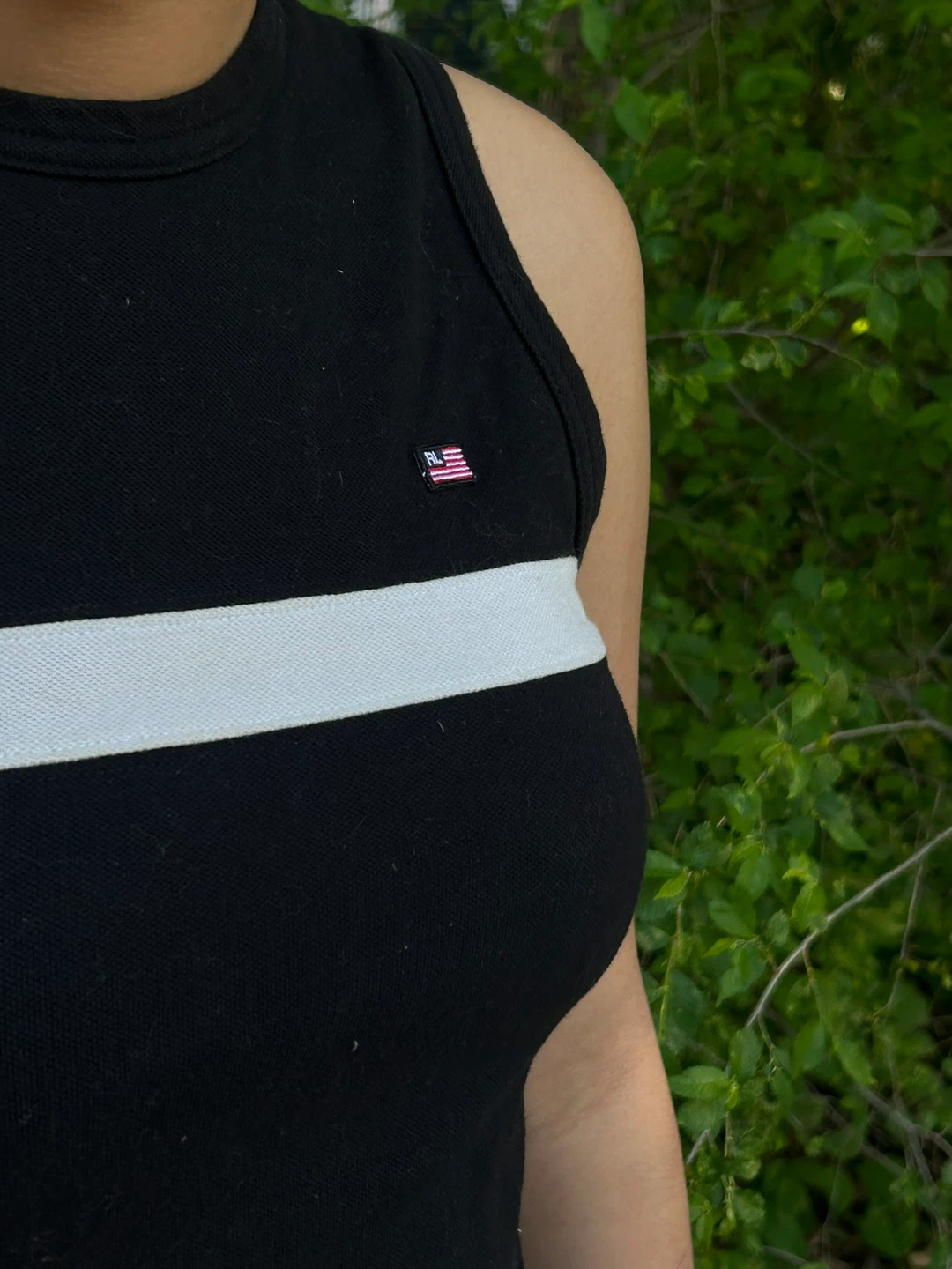 Ralph Lauren Black Sleeveless Dress with White Stripe - photo 4