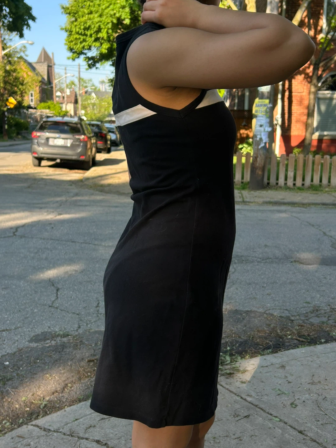 Ralph Lauren Black Sleeveless Dress with White Stripe - photo 3