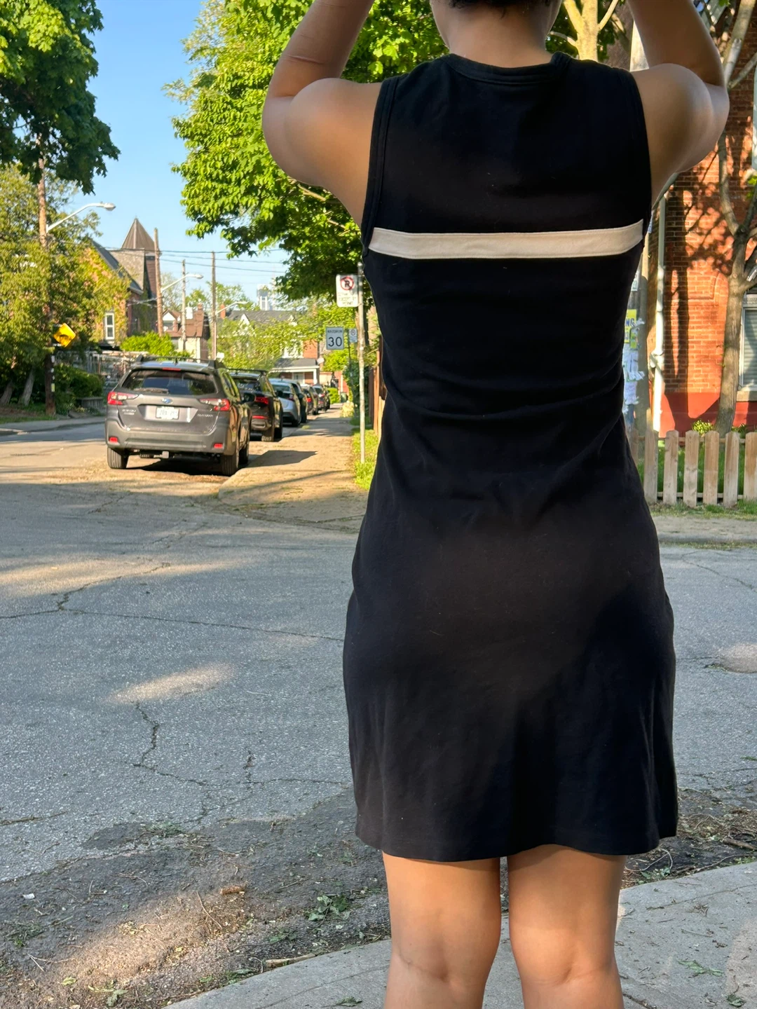 Ralph Lauren Black Sleeveless Dress with White Stripe - photo 2