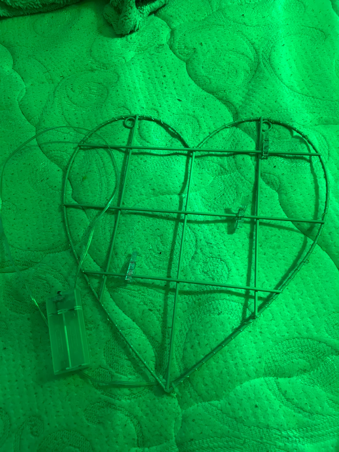 Wire Heart Shaped Decorative Frame with Lights