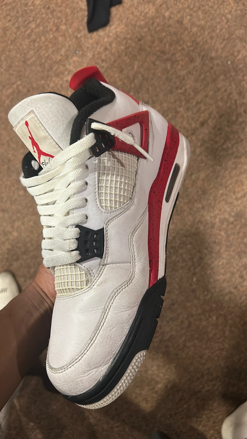 Air Jordan 4 Retro White Red Black Basketball Shoes - photo 5
