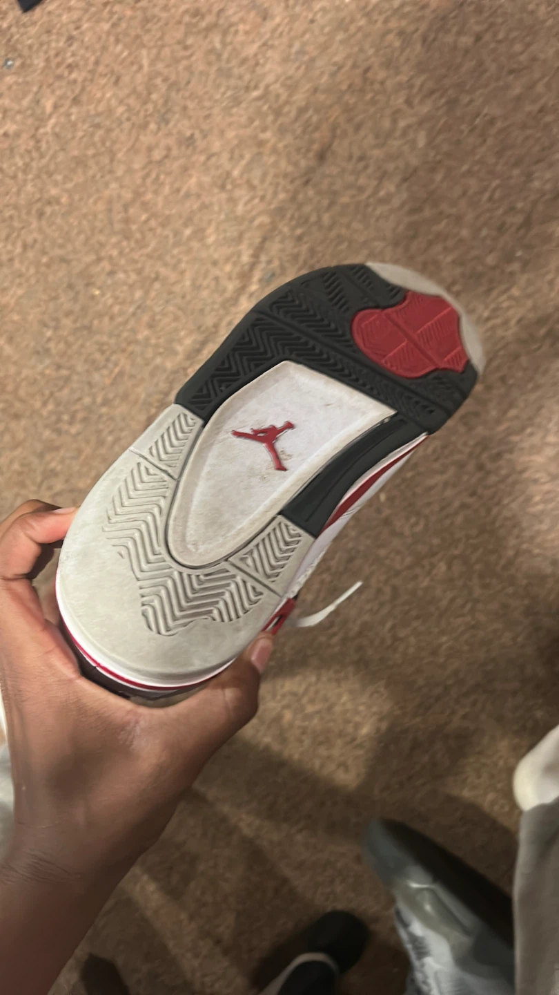 Air Jordan 4 Retro White Red Black Basketball Shoes - photo 4