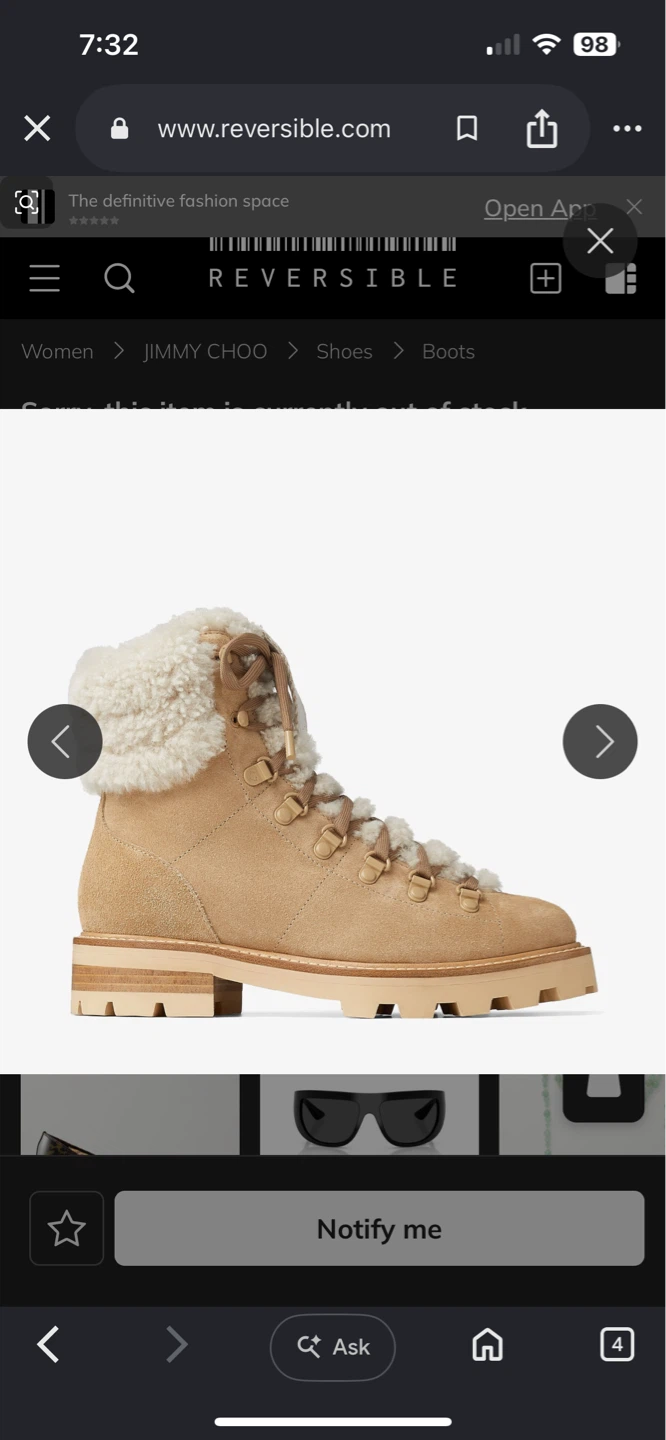 Jimmy Choo Tan Suede Sherpa Lined Boots