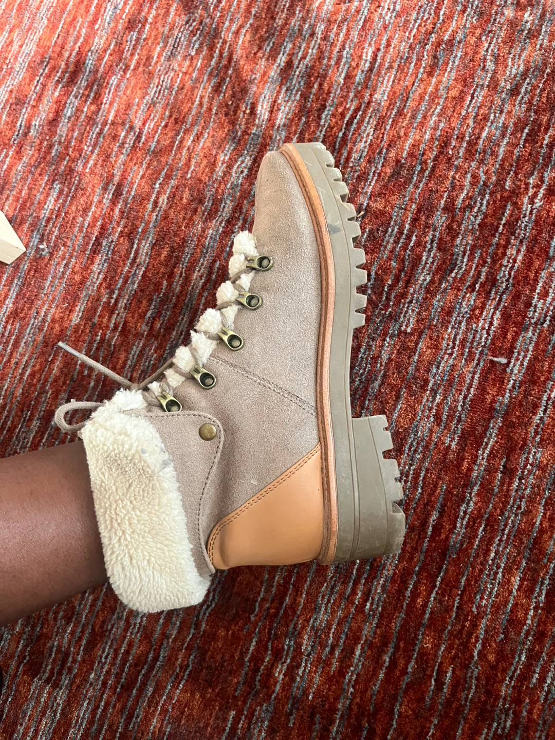 Jimmy Choo Tan Suede Sherpa Lined Boots - photo 2