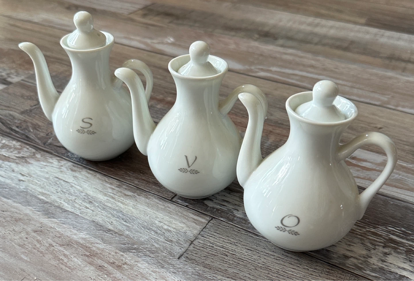 Set of 3 China Cruets