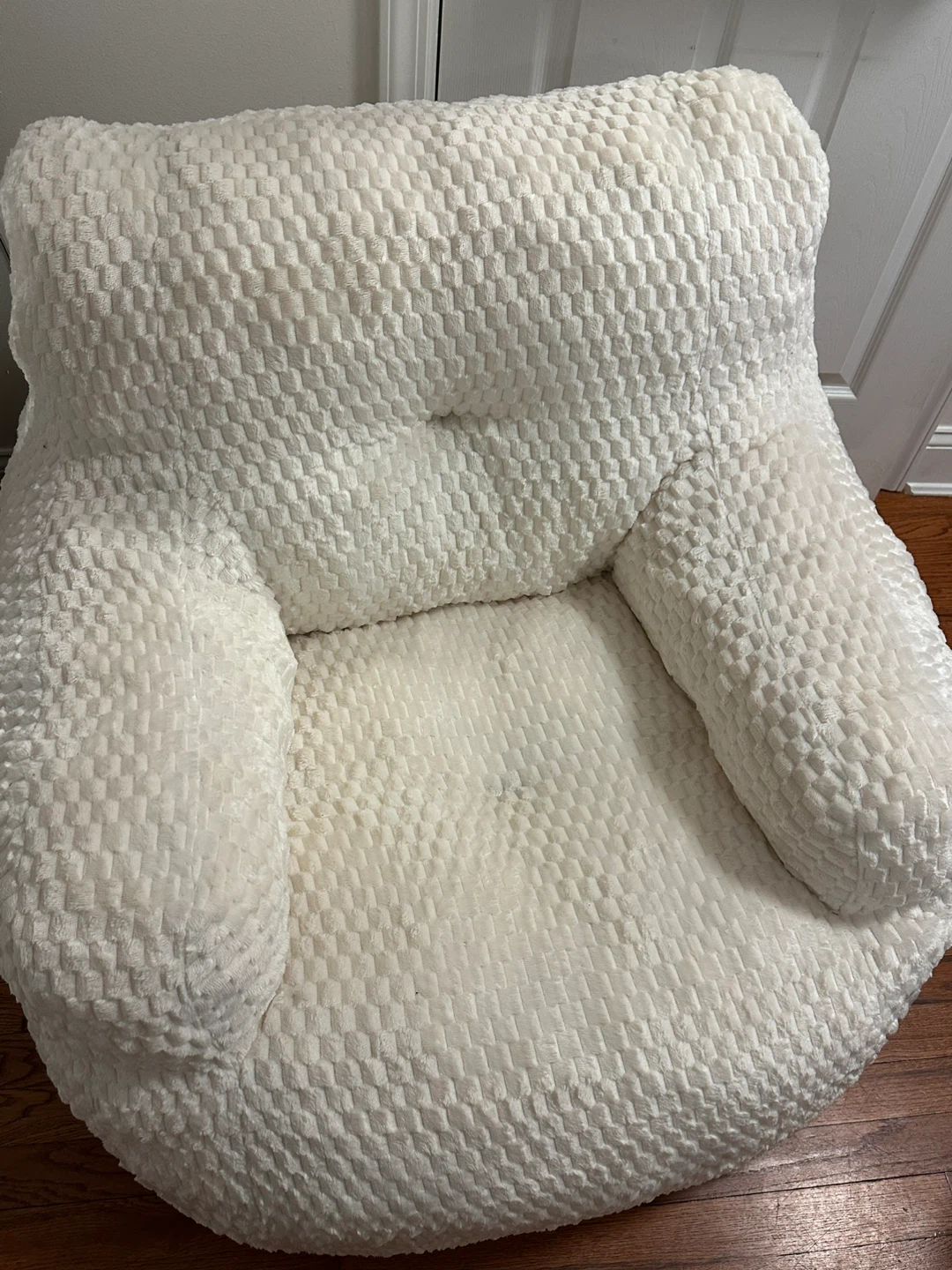 White Memory Foam Bean Bag Chair - photo 2