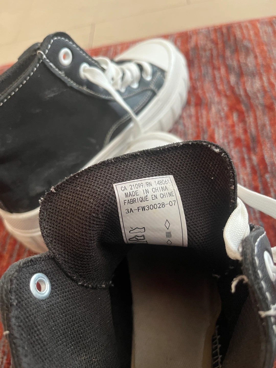 Black High-Top Platform Sneakers with Chain Detail - photo 5
