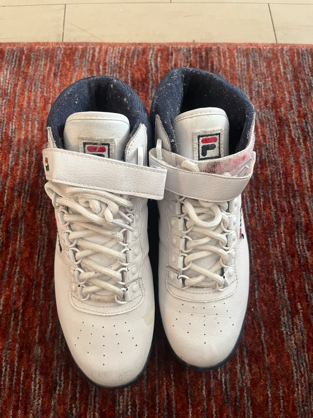 Fila White High-Top Sneakers - Size 8