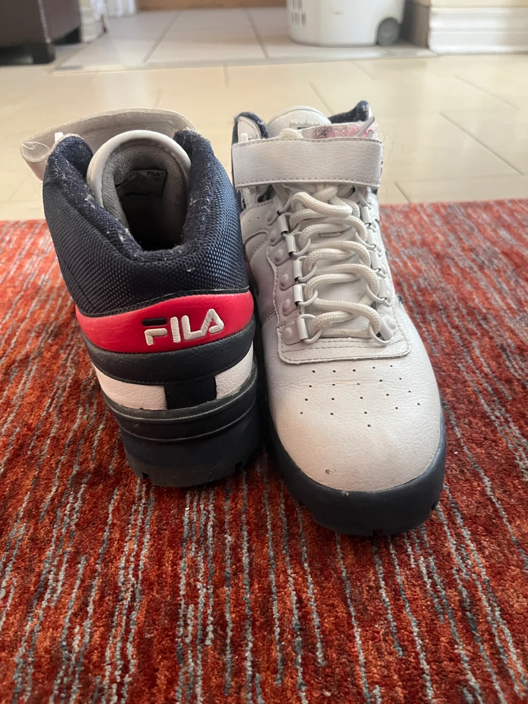 Fila White High-Top Sneakers - Size 8 - photo 3