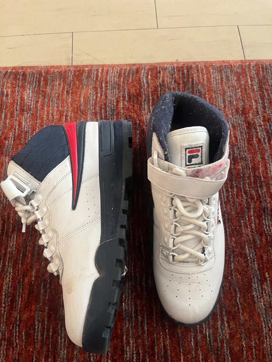Fila White High-Top Sneakers - Size 8 - photo 2