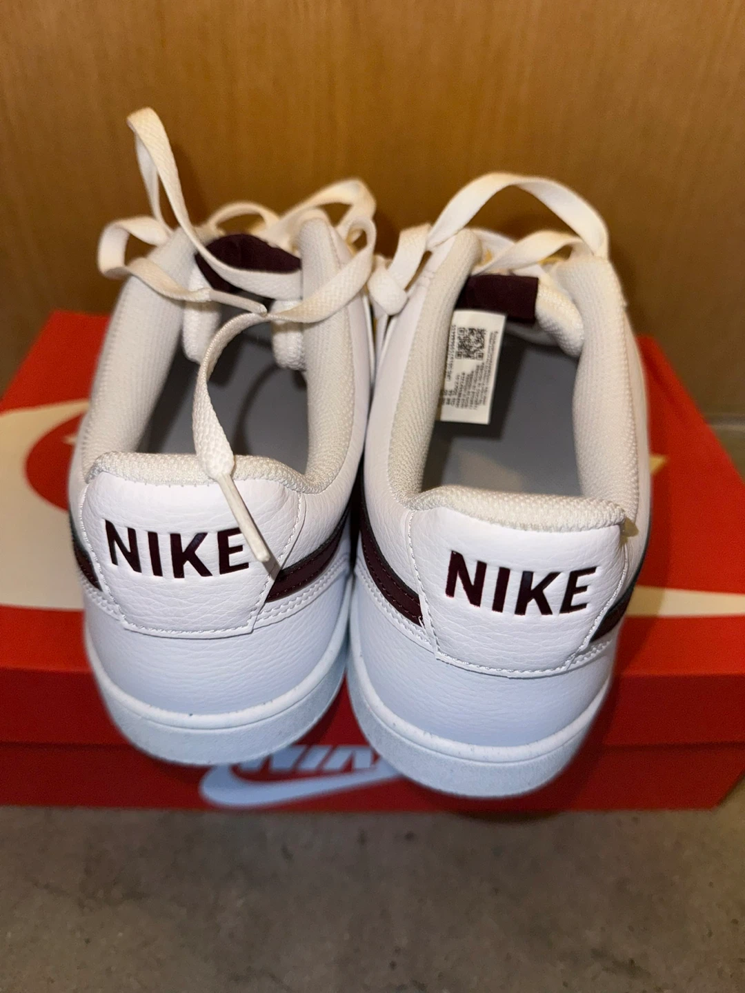 Men’s Nike Court Vision Low Next Nature White Burgundy - Size 12 - photo 4