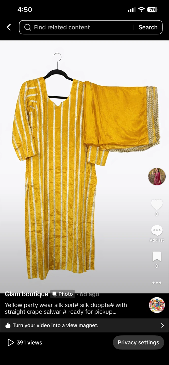 Yellow Silk Party Wear Suit with Dupatta