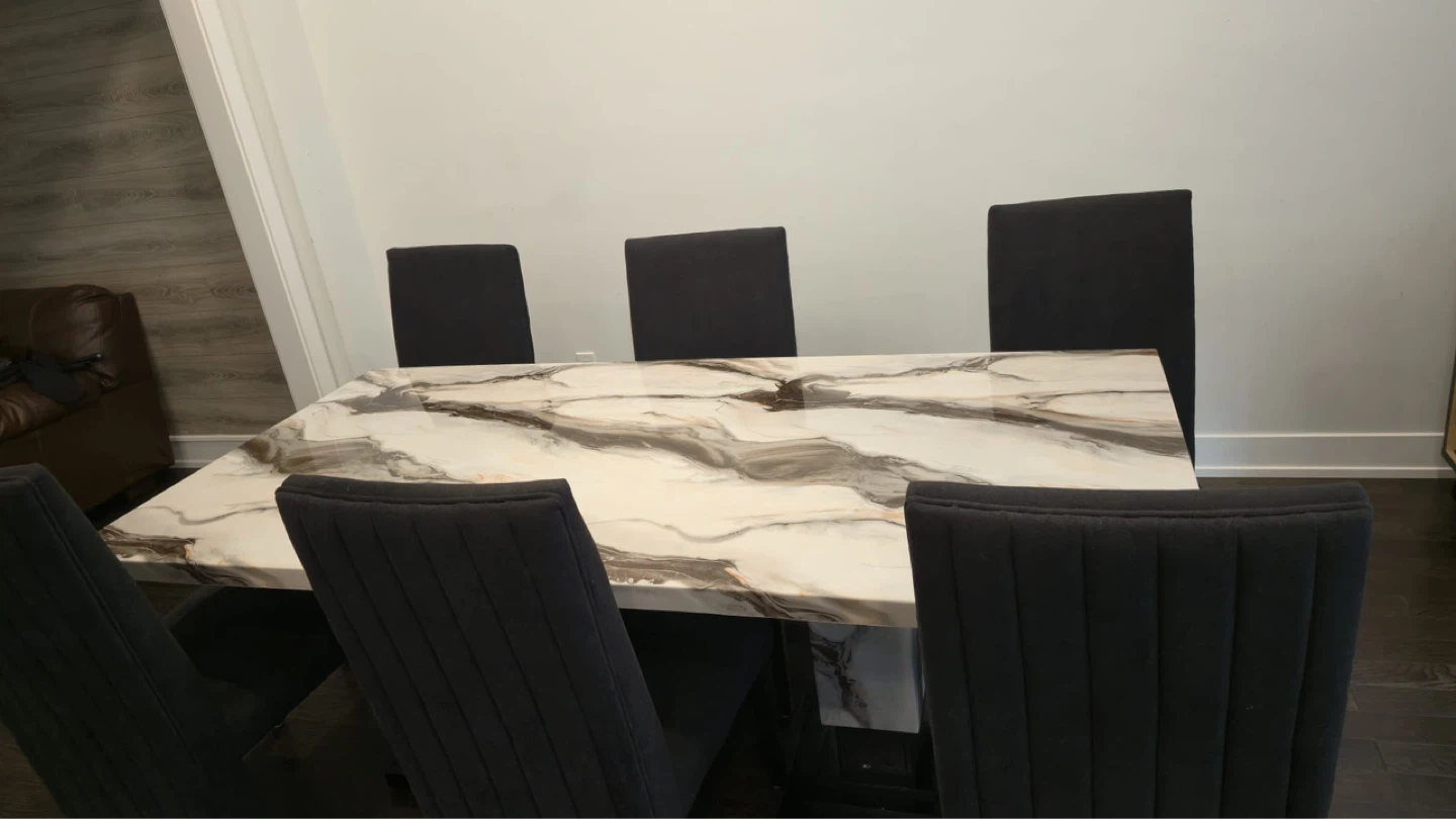 Marble Dining Table Set with 6 Chairs with warranty - photo 4