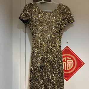 Gold Sequin Party Dress