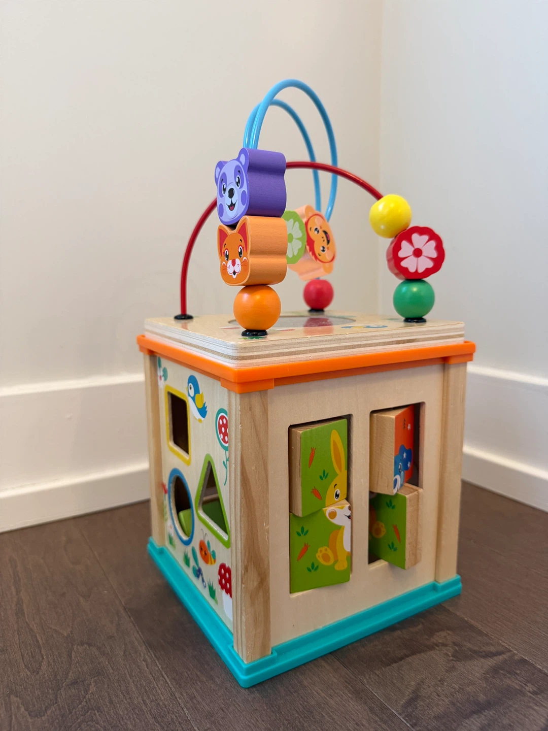 Wooden Activity Cube Baby Toy
