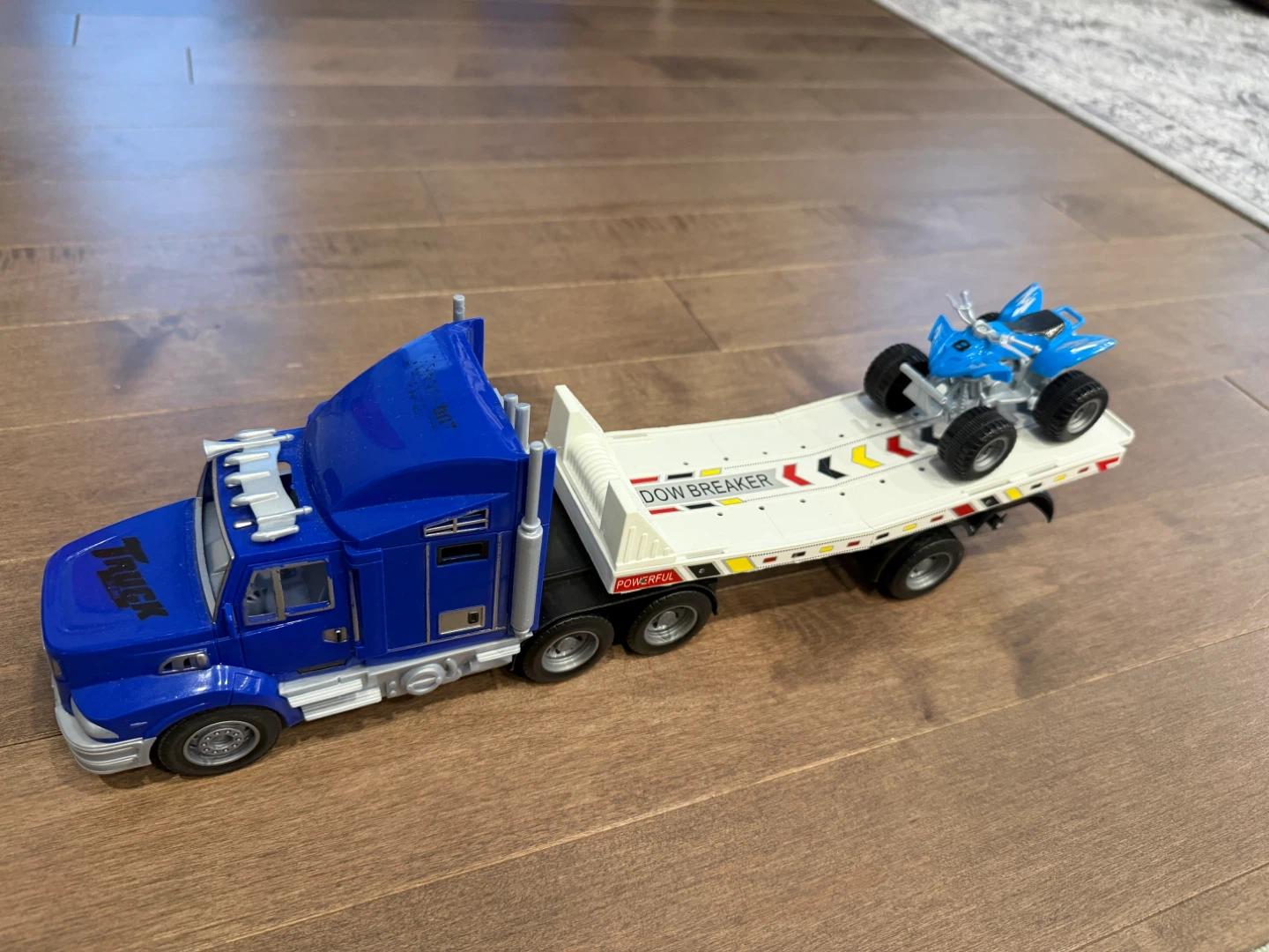 Blue Toy Truck with ATV