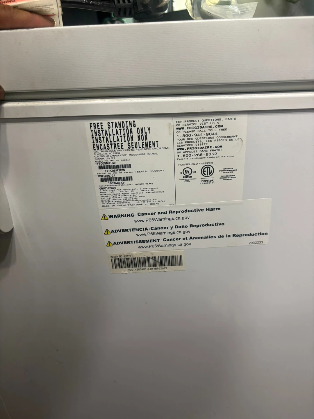Frigidaire Chest Freezer