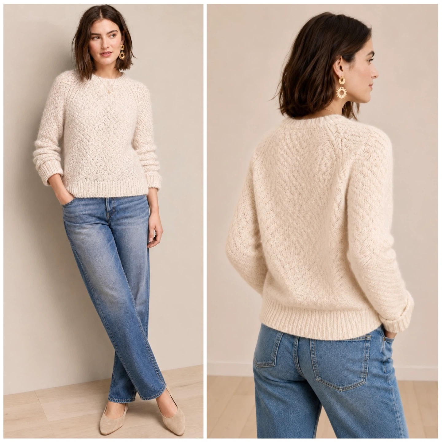 J. Crew Alpaca Cuffed Mockneck Sweater in Ivory - photo 2