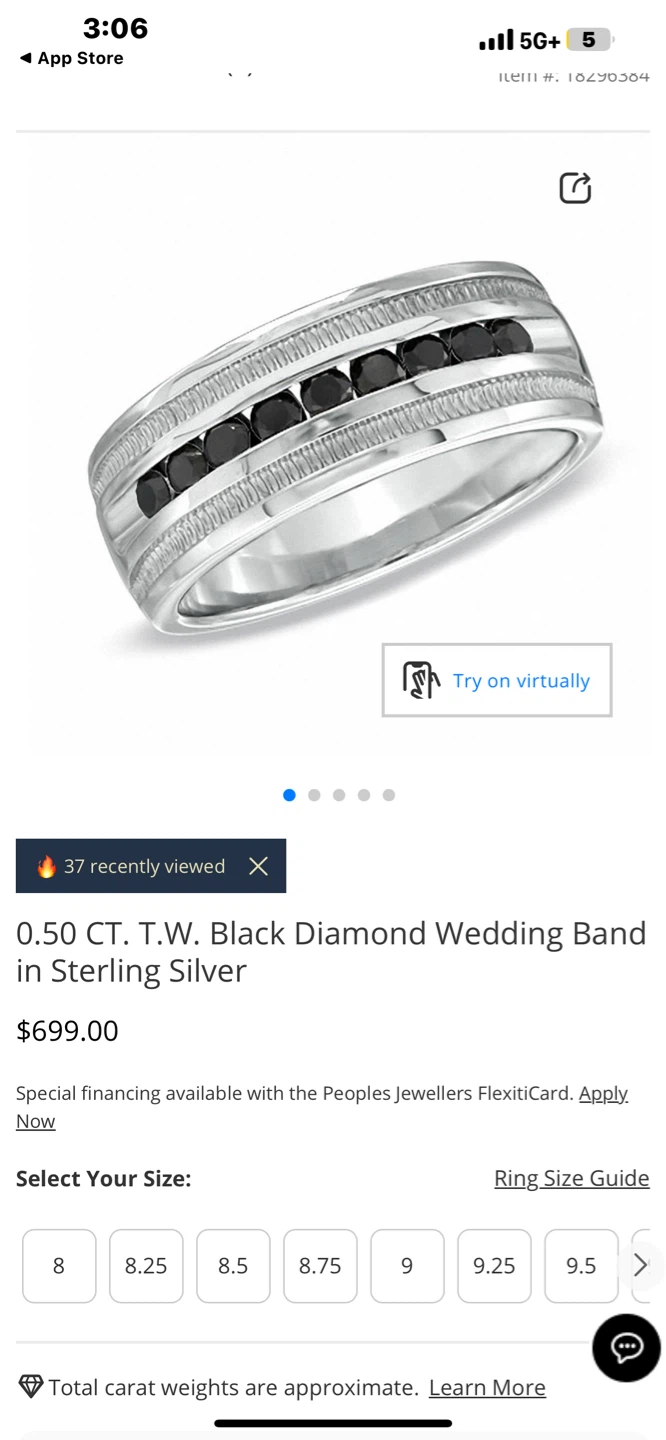 0.50 CT. T.W. Black Diamond Wedding Band in Sterling Silver - photo 3