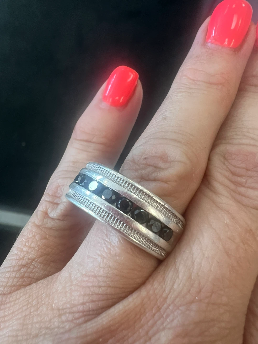 0.50 CT. T.W. Black Diamond Wedding Band in Sterling Silver