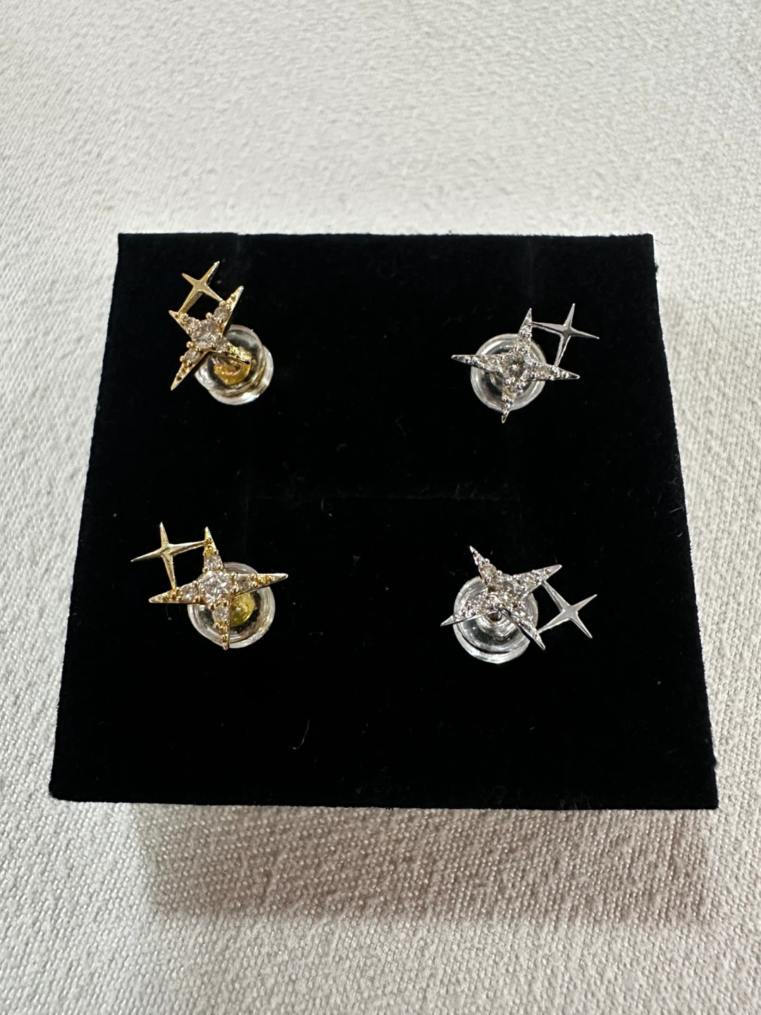 Natural Mined diamond earrings 18k gold settings - photo 4