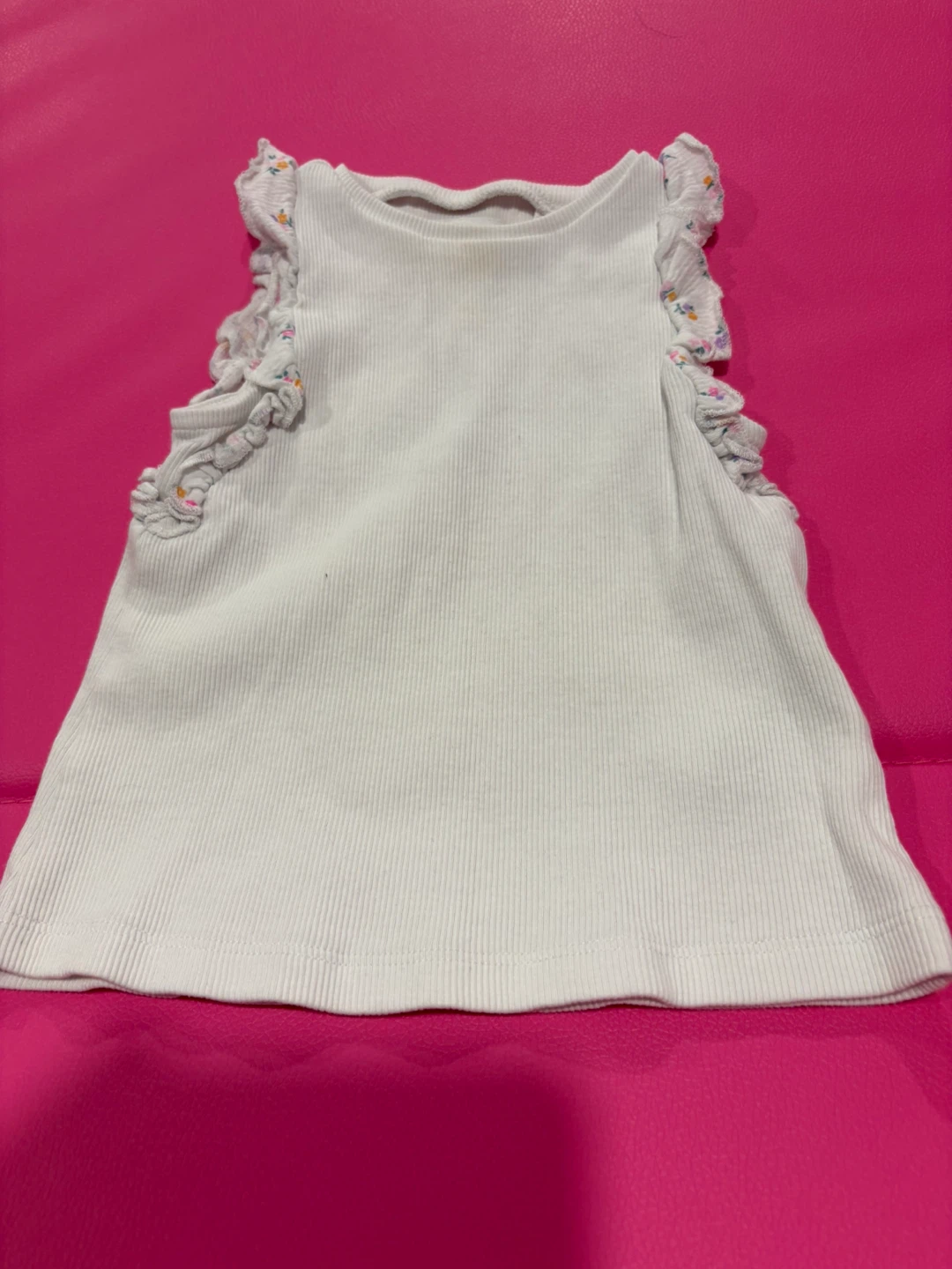 Zara Baby Girl White Ruffle Tank Top Size 12-18 Months
