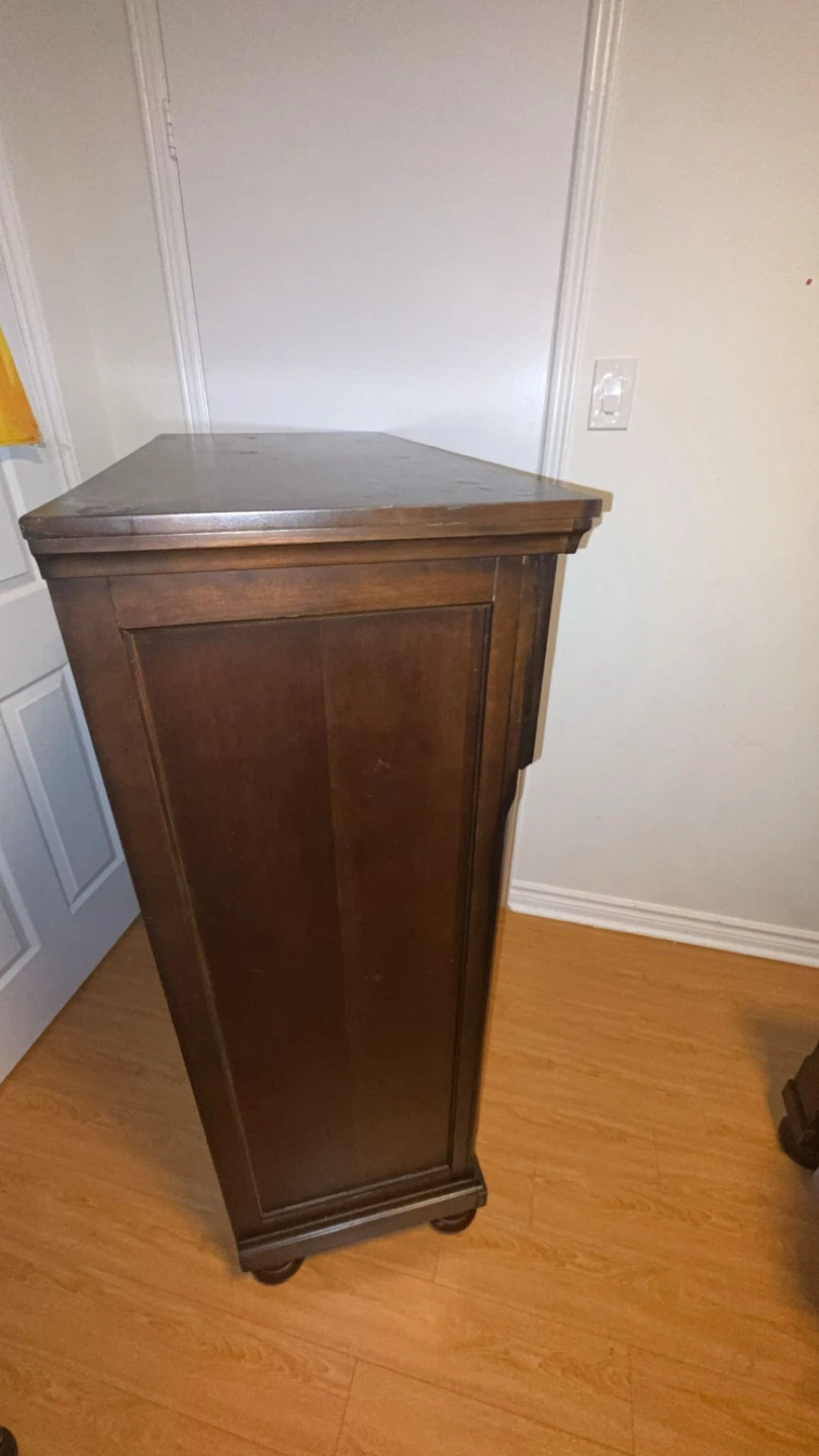 Dark Wood 5-Drawer Dresser For Sale