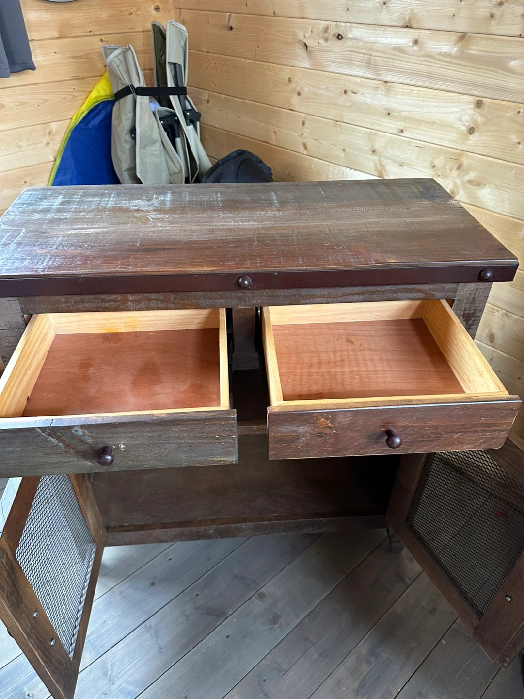 Rustic Wood and Metal Accent Cabinet - photo 3