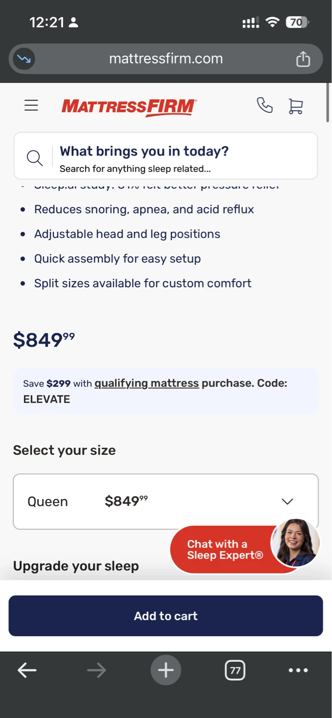 MattressFirm Adjustable BedFrame $849 oringinal - photo 2