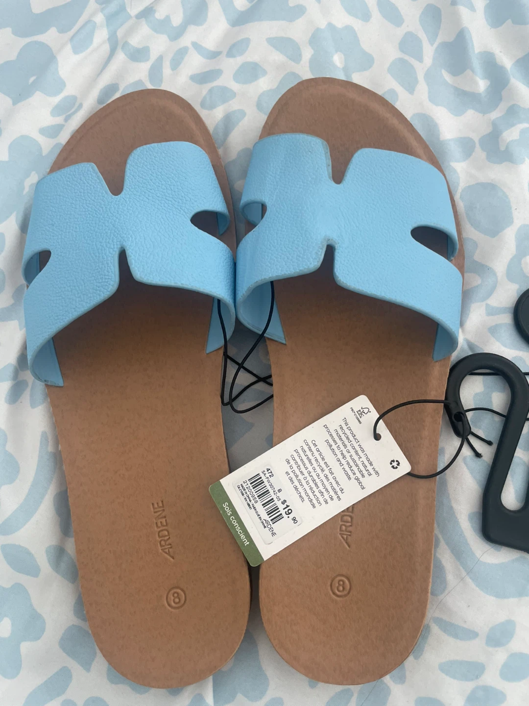 Ardene Light Blue Slides Size 8
