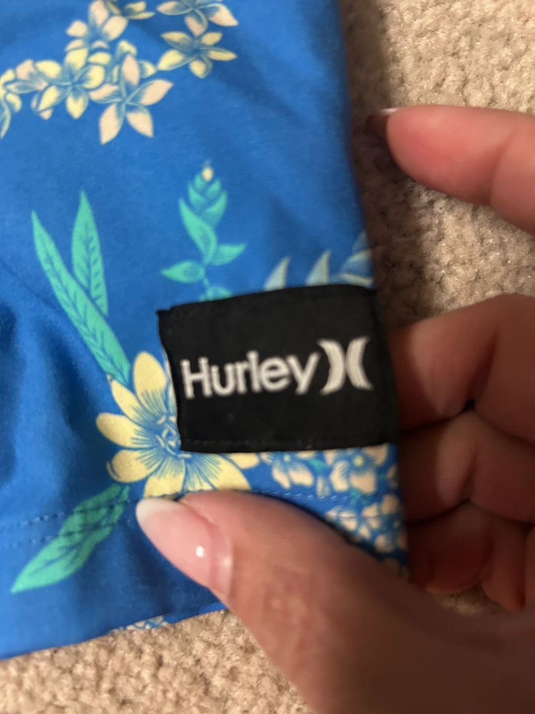 Hurley Blue Floral Swim Shorts Size 6 - photo 4