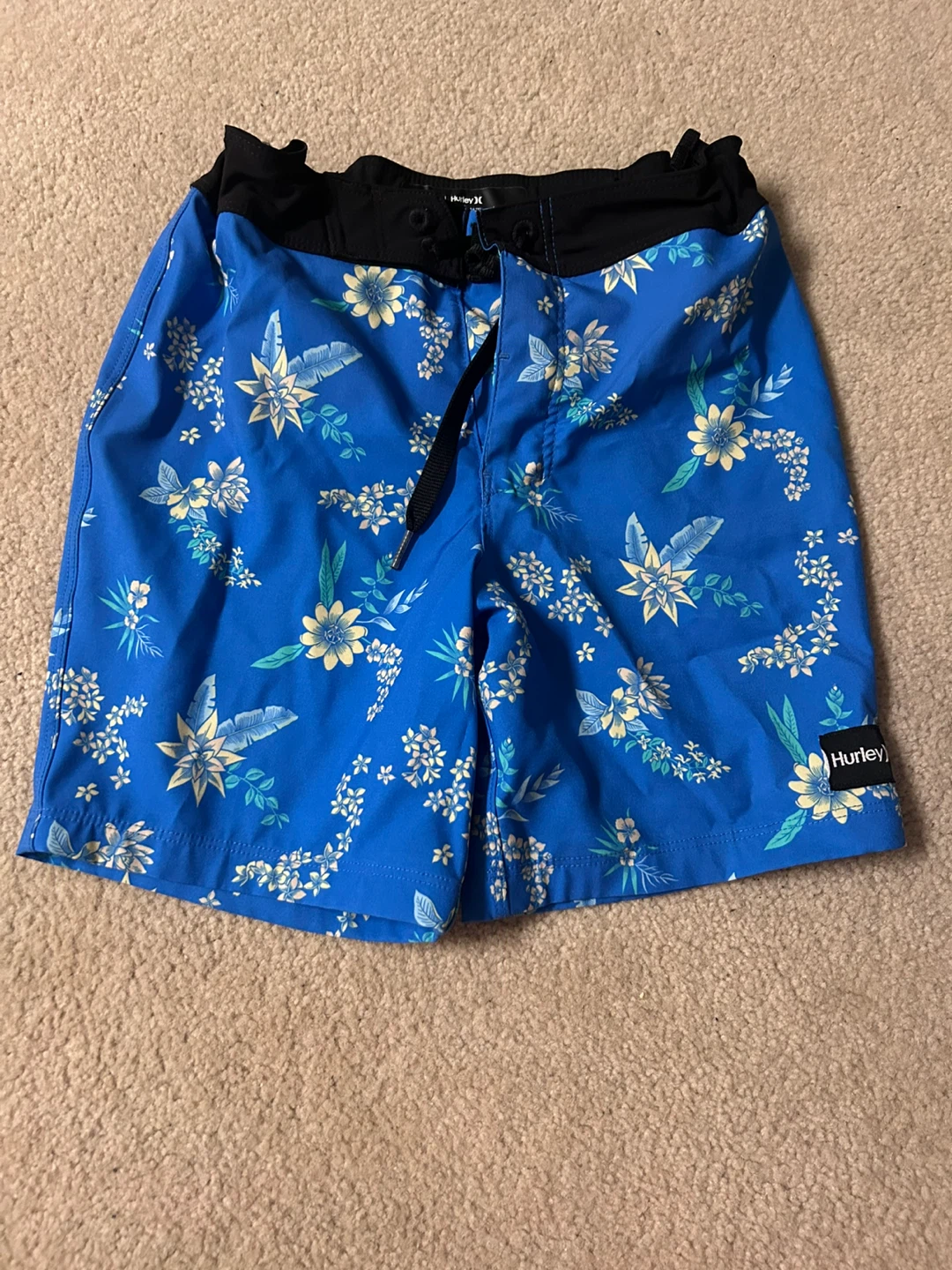 Hurley Blue Floral Swim Shorts Size 6 - photo 2