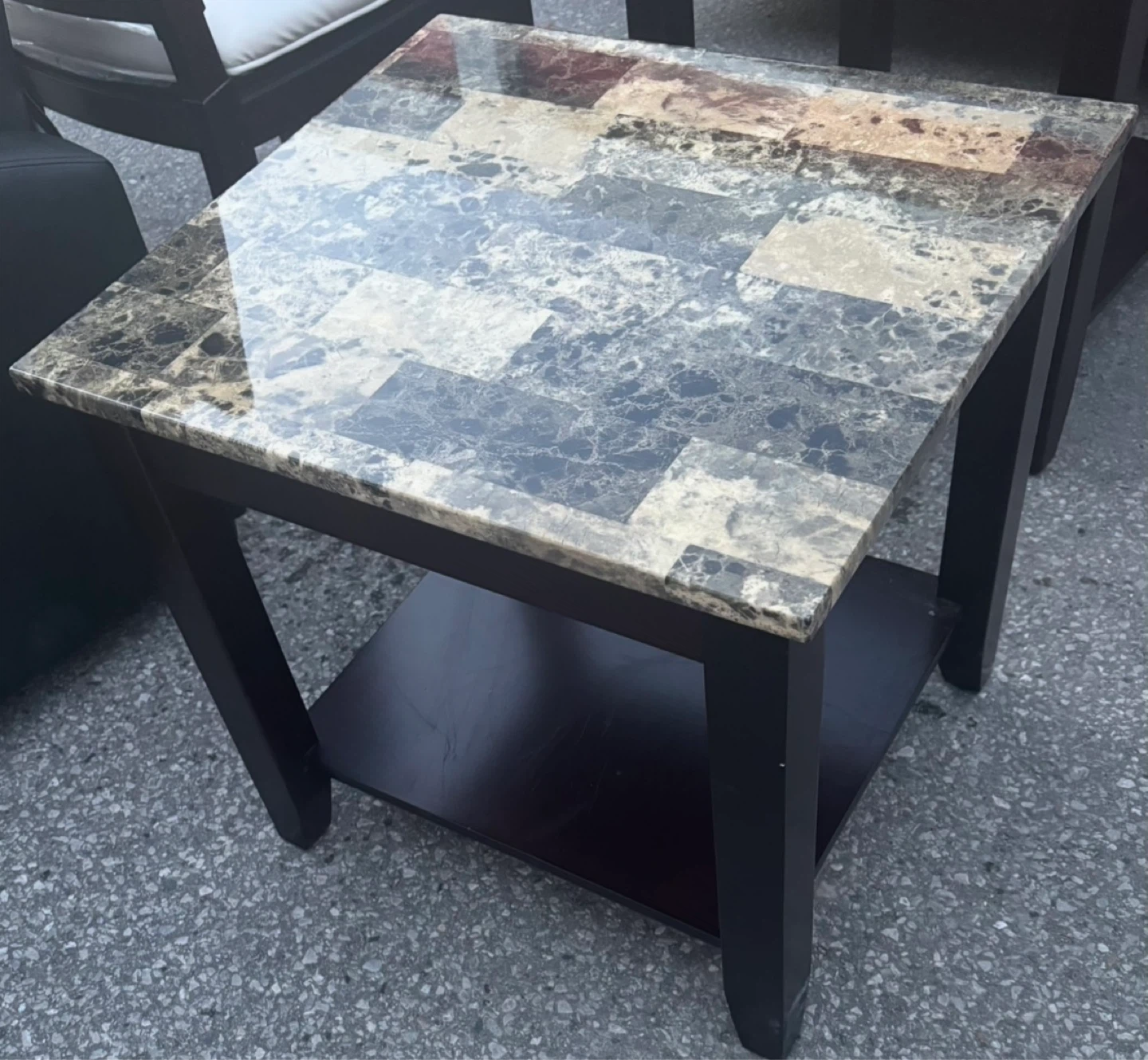 Three Piece Marble Finish Coffee Table Set. - photo 3