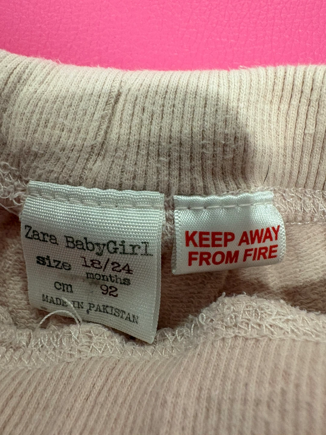Zara BabyGirl Pink Joggers - Size 18/24 Months - photo 2