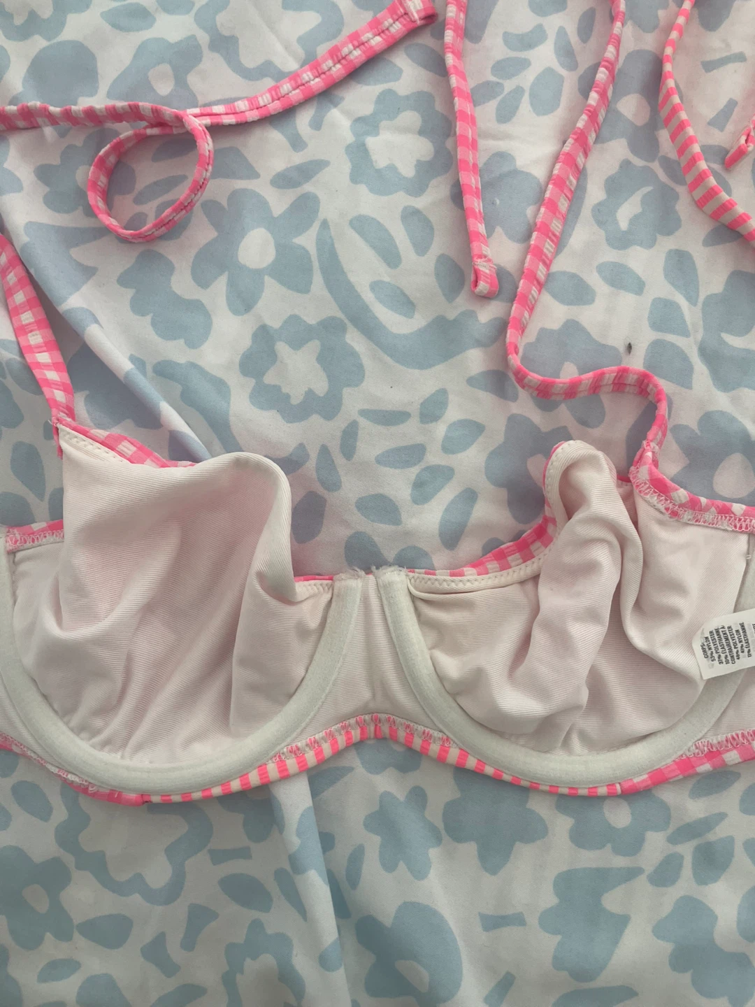 Aerie Pink Gingham Underwire Bikini Top Size M - photo 5