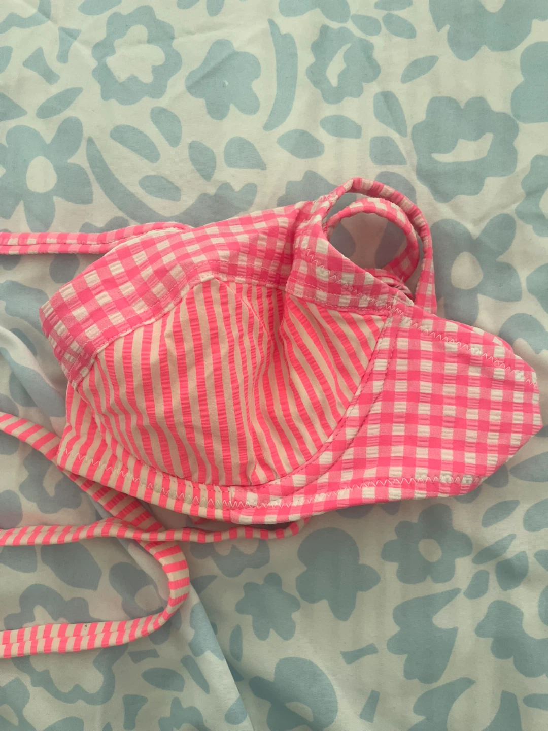 Aerie Pink Gingham Underwire Bikini Top Size M - photo 3