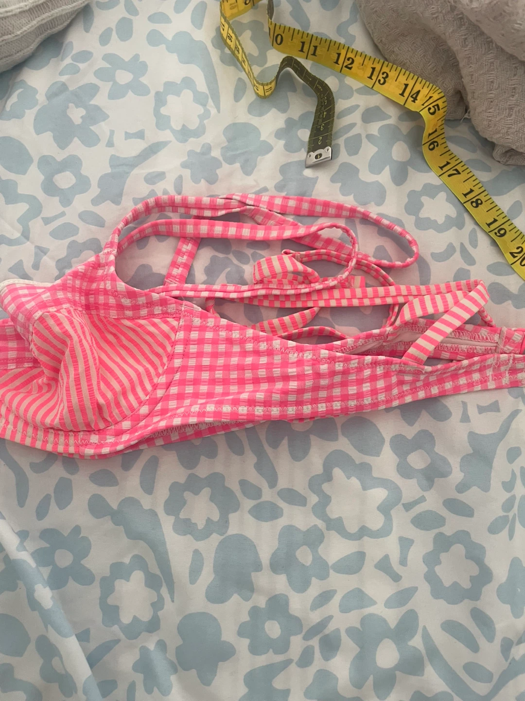 Aerie Pink Gingham Underwire Bikini Top Size M - photo 2